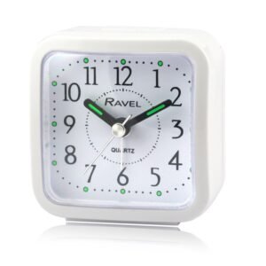 TRAVEL ALARM CLOCK SQUARE WHITE