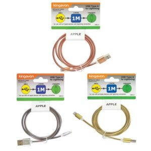KINGAVON LIGHTNING TO USB METALLIC CABLE 1M - APPLE