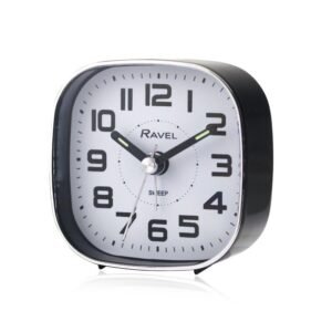 RAVEL BEDSIDE QUARTZ ALARM CLOCK PETITE BLACK