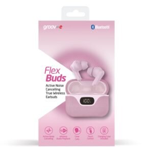GROOV-E FLEX BUDS TRUE WIRELESS EARPHONE WITH ANC & FABRIC CHARGING CASE PINK