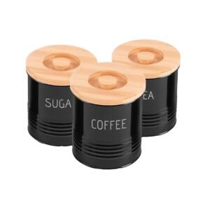 ROYALFORD CANISTER SET BAMBOO BLACK 3 PIECES