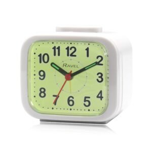 RAVEL QUARTZ ALARM CLOCK ILLUMINOUS DIAL WHITE