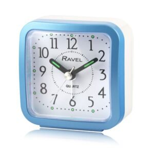 TRAVEL ALARM CLOCK SQUARE BLUE / WHITE