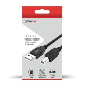 GROOV-E USB-A TO USB-B PRINTER CABLE BLACK 1.8M