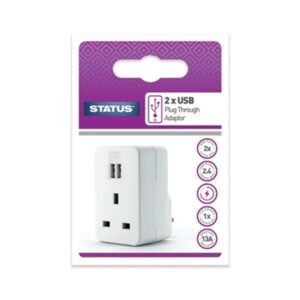 STATUS TWIN USB PLUG THROUGH ADAPTOR 1PK