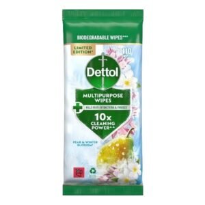 DETTOL ANTIBAC MULTIPURPOSE WIPES PEAR & BLOSSOM 110S PK4