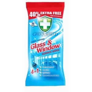 GREEN SHIELD GLASS WIPES 70S PK12