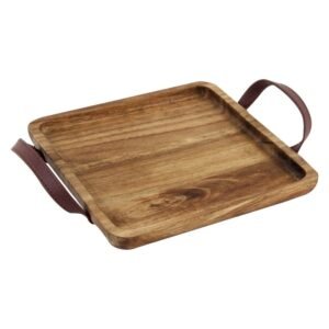 APOLLO ACACIA TRAY BOARD WITH HANDLES SQUARE MEDIUM
