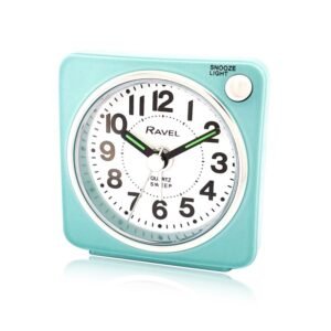 RAVEL MINI ALARM CLOCK GREEN / WHITE / SILVER