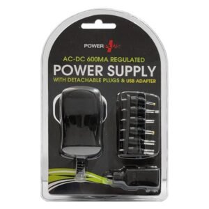 POWERPLUS AC/DC ADAPTER 600MA WITH USB ADAPTER