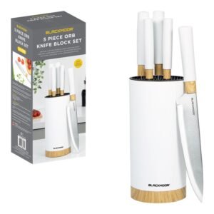 BLACKMOOR ORB BAMBOO LOOK KNIFE BLOCK WHITE