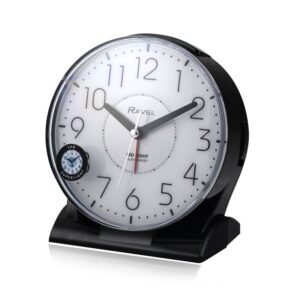 RAVEL CONTEMPORARY QUARTZ ALARM CLOCK LARGE BLACK