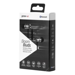 BOOM BUDS WIRELESS BLUETOOTH METAL EARPHONES SILVER