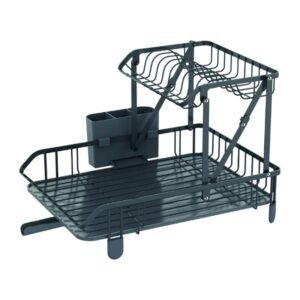 CASA & CASA TWO TIER FOLDING DISH RACK GREY