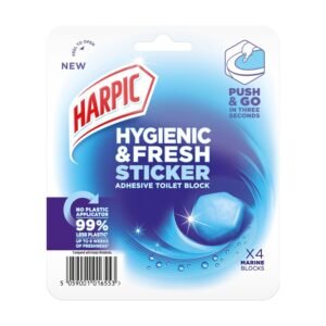 HARPIC HYGENIC STICKER TOILET BLOCK MARINE 4'S 12G PK6