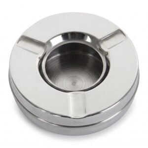 APOLLO ASHTRAY STAINLESS STEEL WINDPROOF ROUND
