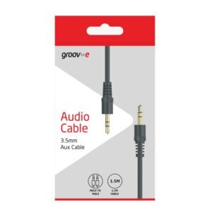 AUDIO MALE TO MALE AUX CABLE BLACK 1.5M