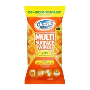 DUZZIT WIPES BIODEGRADABLE MULTI SURFACE WIPES ORANGE 60S PK14