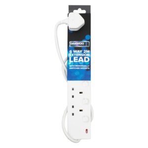 DAEWOO 6 GANG 2 MTR SWITCHED EXTENSION LEAD