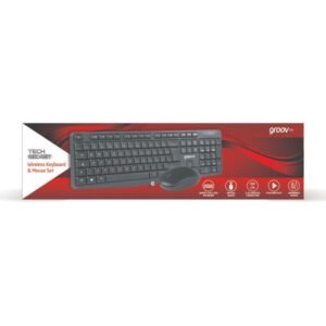 GROOV-E WIRELESS FULL SIZE KEYBOARD & MOUSE SET BLACK