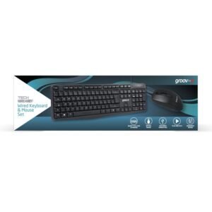 GROOV-E WIRED FULL SIZE KEYBOARD & MOUSE SET BLACK