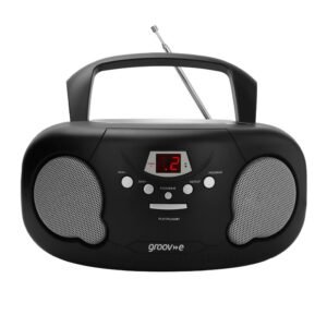GROOV-E ORIGINAL BOOMBOX PORTABLE CD PLAYER WITH RADIO BLACK