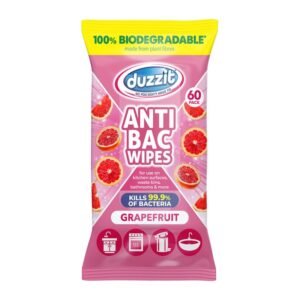 DUZZIT WIPES BIODEGRADABLE ANTI BAC GRAPEFRUIT 60S PK14