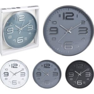 WALL CLOCK SILVER 3 ASSORTED 305MM