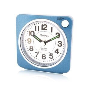 RAVEL MINI ALARM CLOCK BLUE / WHITE / SILVER