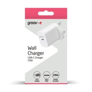 GROOV-E WALL CHARGER WITH POWER DELIVERY USB-C 25W WHITE