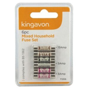 KINGAVON MIXED HOUSEHOLD FUSES 6PC