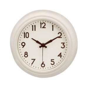 VINTAGE WALL CLOCK METAL CREAM 21.5CM