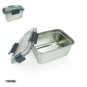 ADORN DEEP STAINLESS STEEL LUNCH BOX 1500ML 16X12X9CM