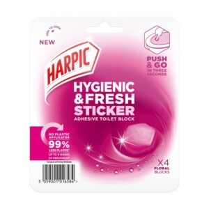 HARPIC HYGENIC STICKER TOILET BLOCK FLORAL 4'S 12G PK6