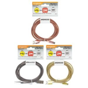 KINGAVON TYPE C TO USB METALLIC CABLE 2M - ANDROID