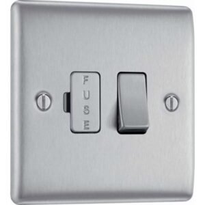 BG SWITCHED FUSE SPUR BRUSHED CHROME
