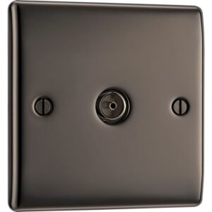 BG BLACK NICKEL SINGLE TV SOCKET