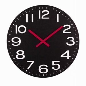 PREMIER WALL CLOCK BLACK MDF 58CM