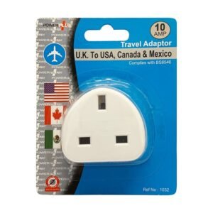 POWERPLUS TRAVEL ADAPTOR UK TO USA / MEXICO / CANADA