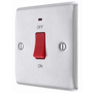 BG 45A SWITCH ON SINGLE PLATE BRUSHED CHROME