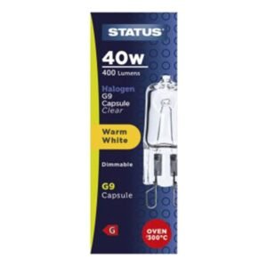 STATUS 40W HALOGEN G9 OVEN LAMP 1PK