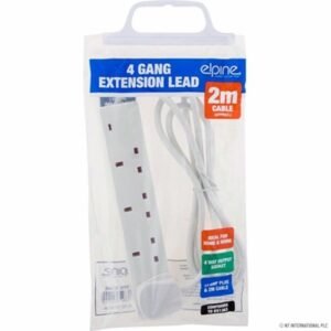 ELPINE 4 WAY EXTENSION LEAD WITH NEON LIGHT 2M