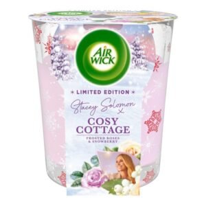 AIRWICK CANDLE COSY COTTAGE FROSTED ROSES & SNOWBERRY 105G PK6