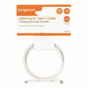 KINGAVON 1M LIGHTNING TO TYPE C CABLE