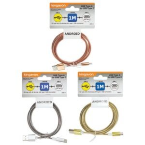 KINGAVON TYPE C TO USB METALLIC CABLE 1M - ANDROID