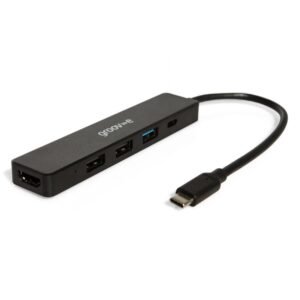 GROOV-E MULTIPORT HUB USB-C TO 5 PORTS (HDMI, USB-C AND USB-A X 3) BLACK