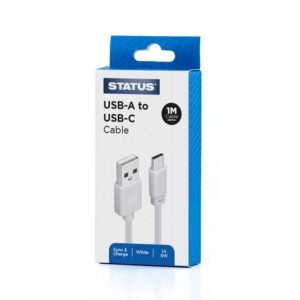 STATUS USB TO USB C&CABLE CHARGER 1M WHT