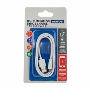 STATUS MICRO USB AND CHARGING CABLE 1PK BLIST