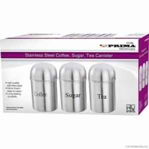 PRIMA 3PC DOME CANNISTER SET STAINLESS STEEL